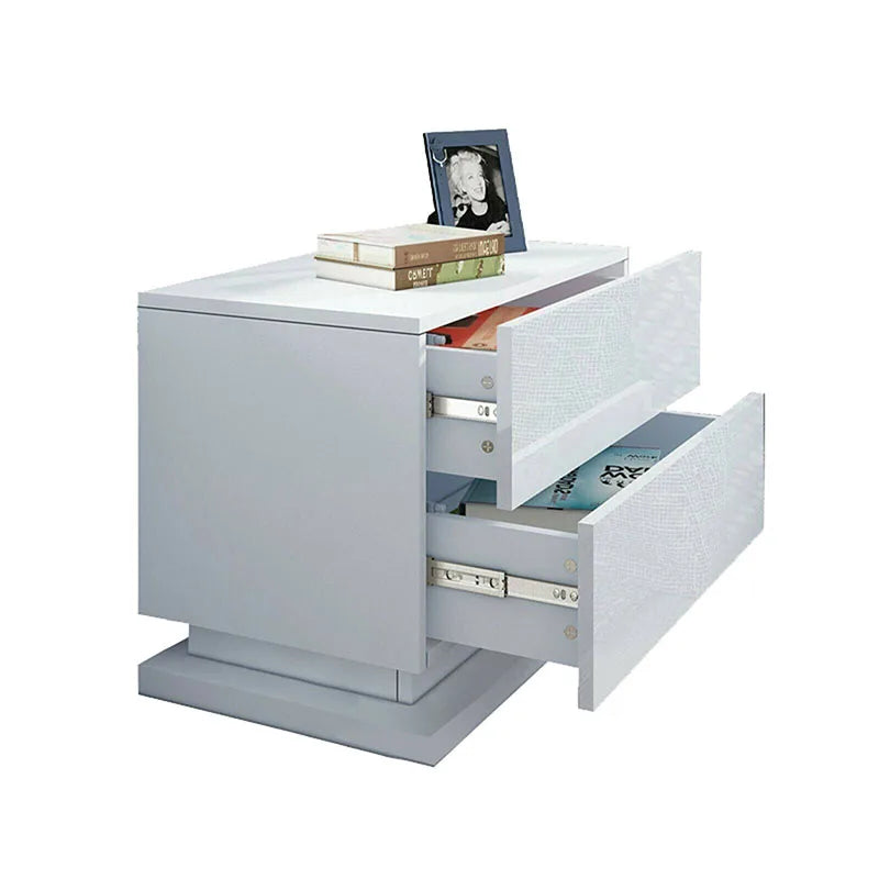 Bedside Table Nightstand Cabinet with LED Light