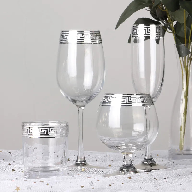 Crystal Champagne and Wine Glasses