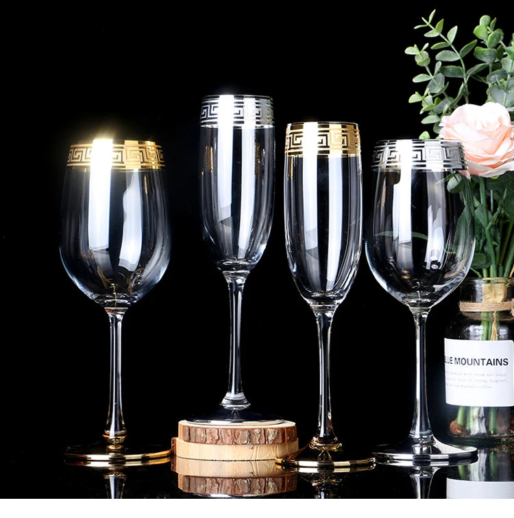 Crystal Champagne and Wine Glasses