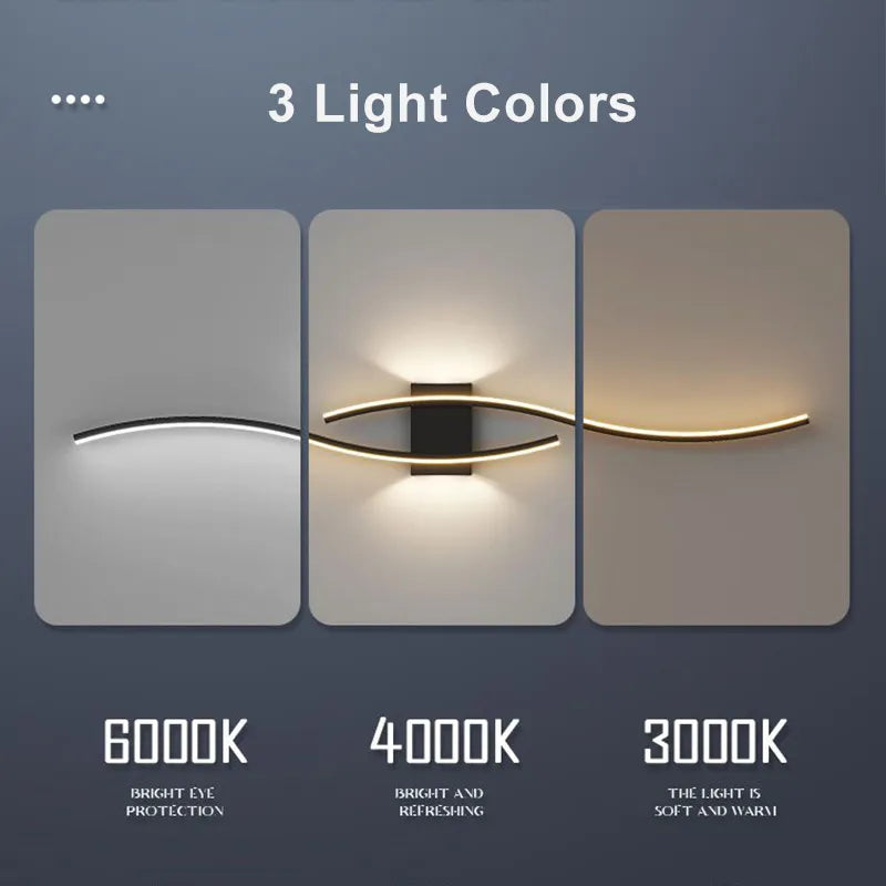 Black and White Minimalist LED Wall Light