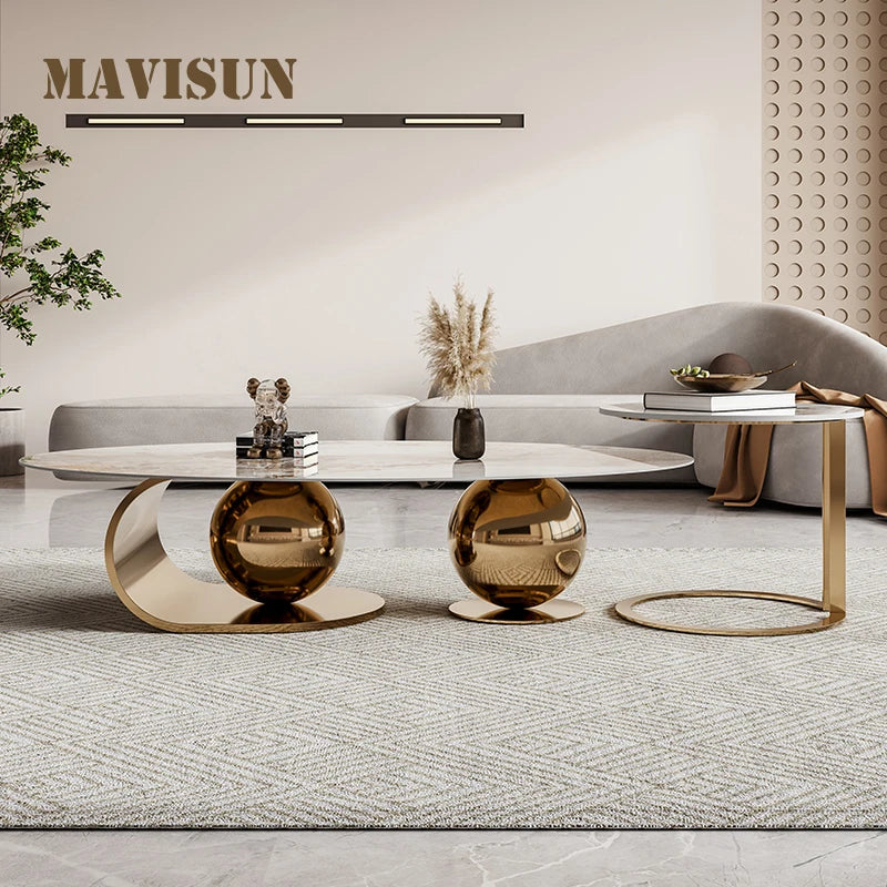 Designer White Natural Marble Coffee Table