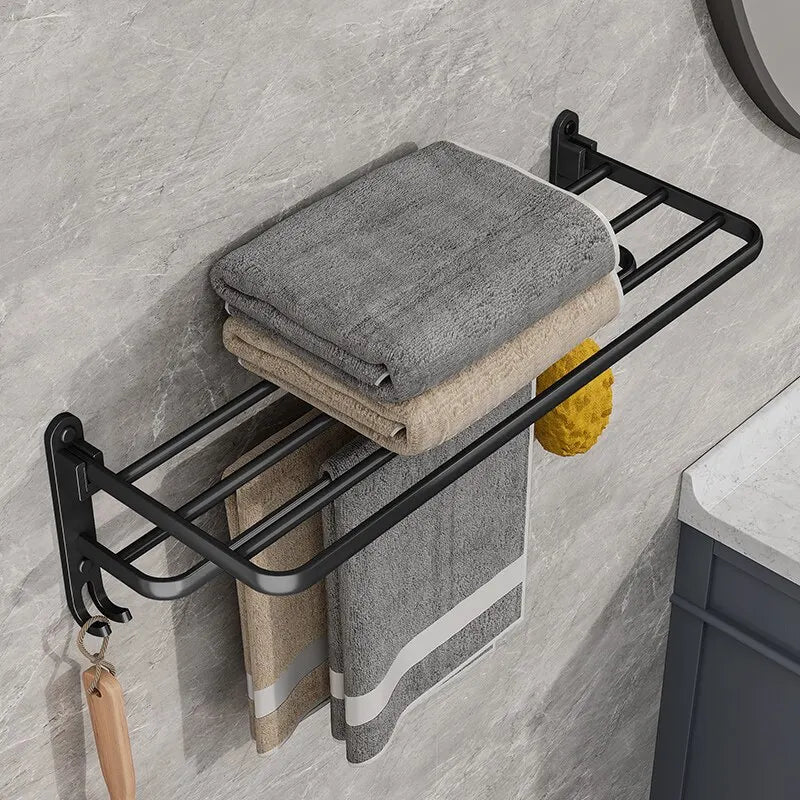 Black Aluminum Wall mounted Towel Rack