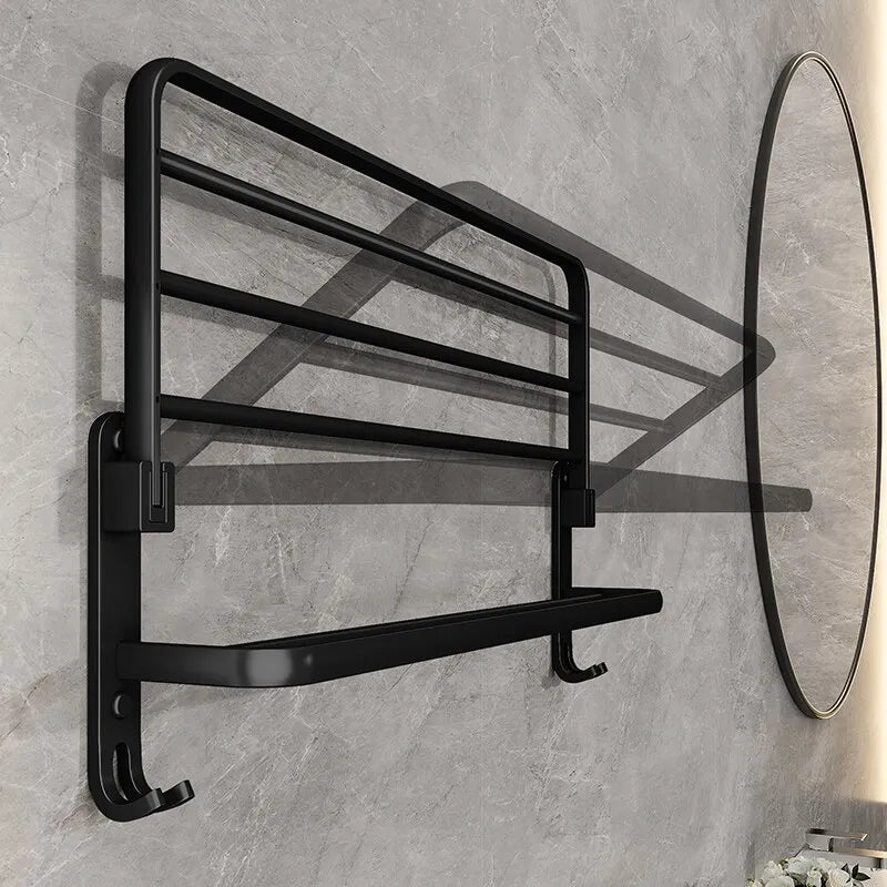 Black Aluminum Wall mounted Towel Rack