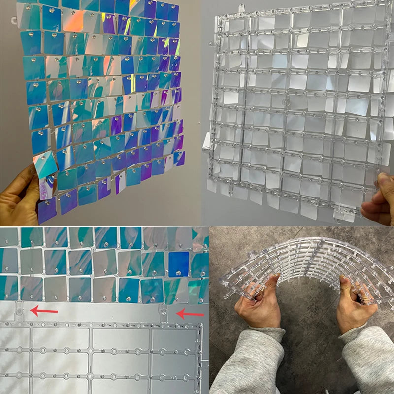 Square Shimmer Backdrop Wall Crystal Party Decoration