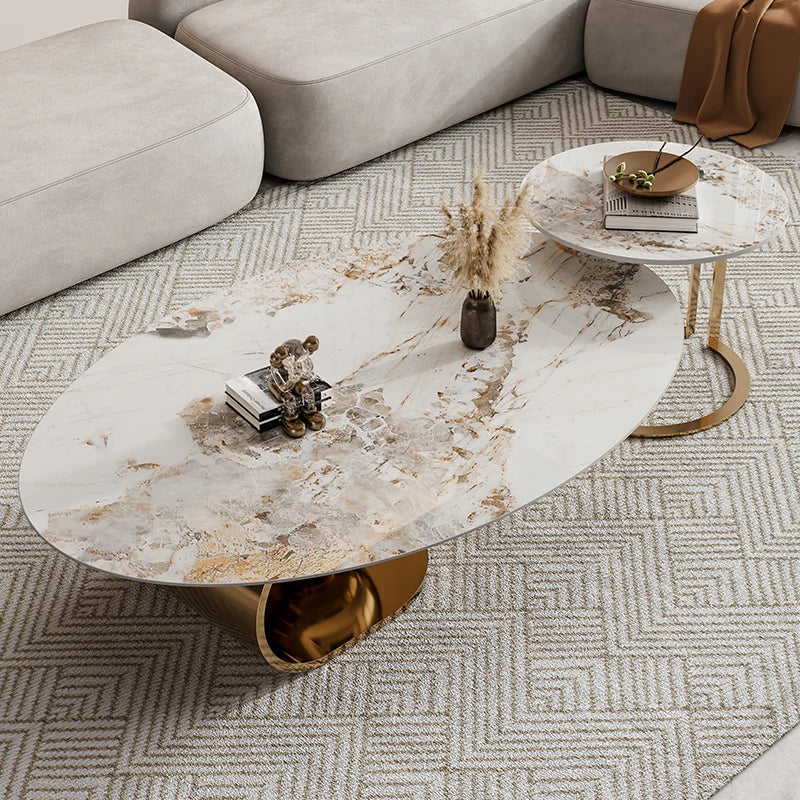 Designer White Natural Marble Coffee Table