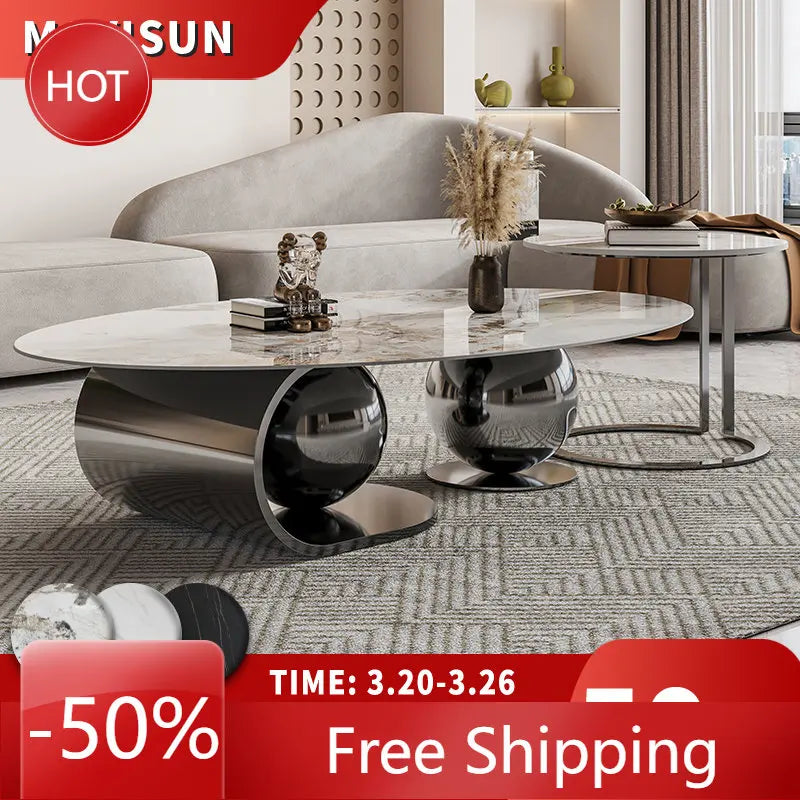 Designer White Natural Marble Coffee Table