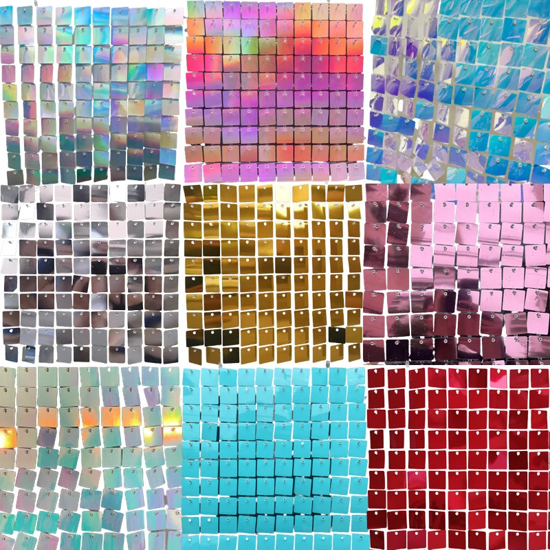 Square Shimmer Backdrop Wall Crystal Party Decoration