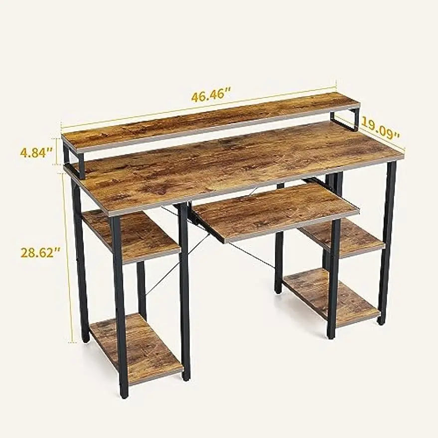 Rustic Home Office Desk for Computer and Keyboarding