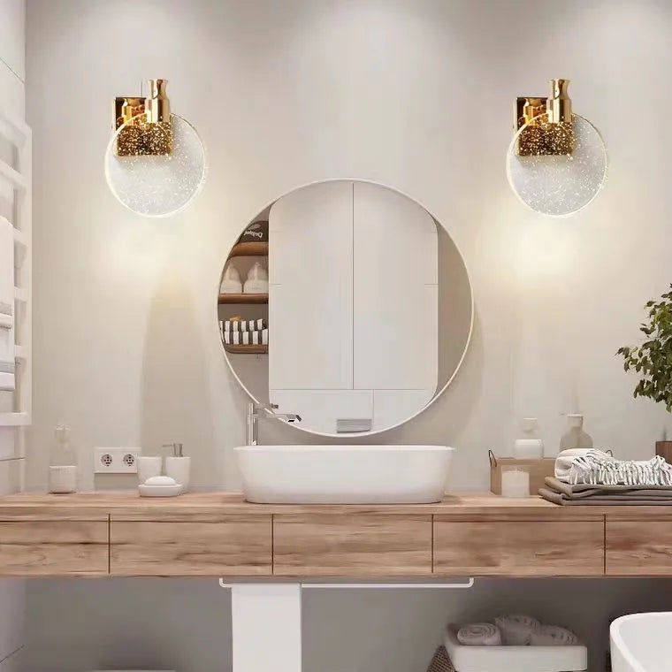 Gold Crystal Wall Lamp Led Lighting Glass