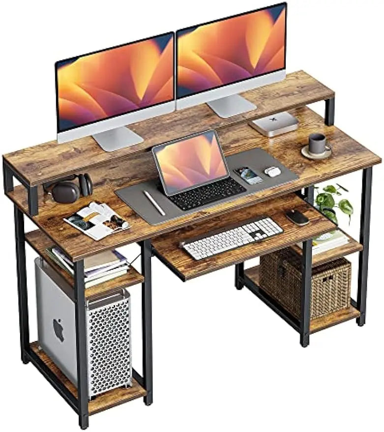 Rustic Home Office Desk for Computer and Keyboarding