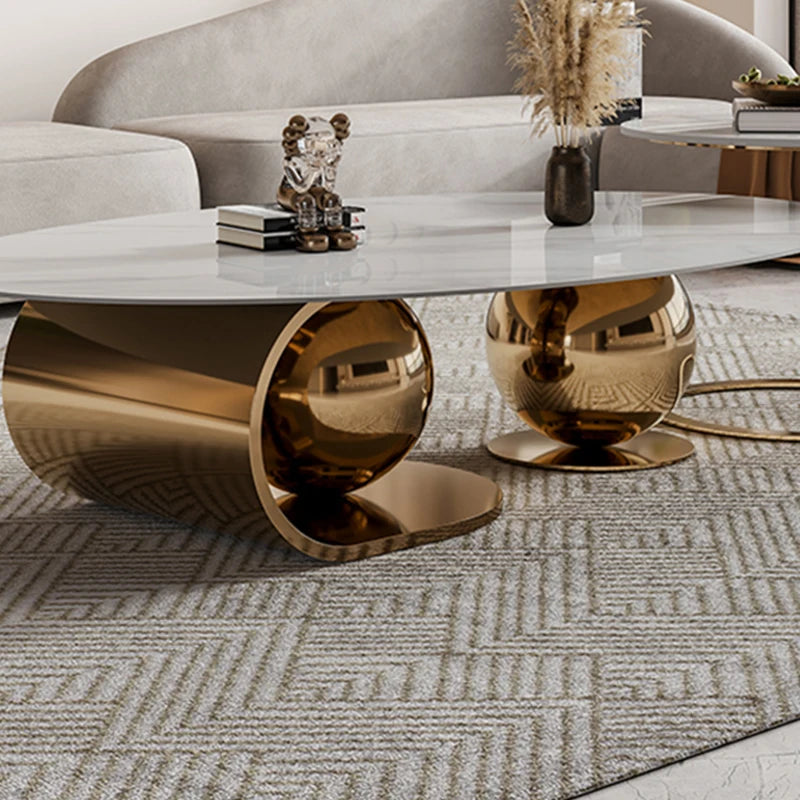 Designer White Natural Marble Coffee Table