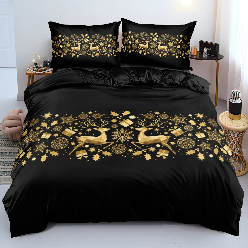 Black Gold Christmas Tree Bedspread 240x220