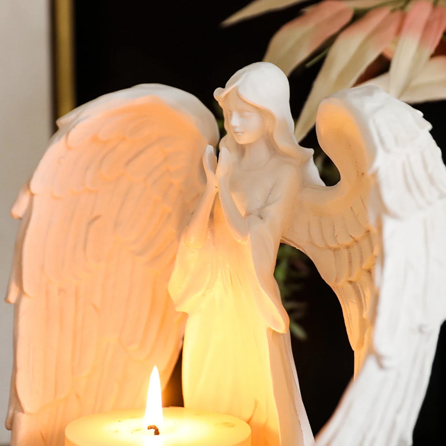 Resin Praying Angel Scented Candle Holder Ornament