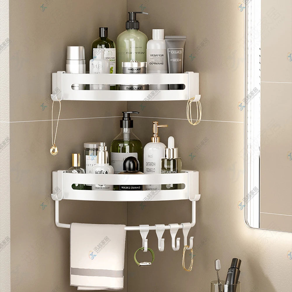 Bathroom Shelf White Aluminum