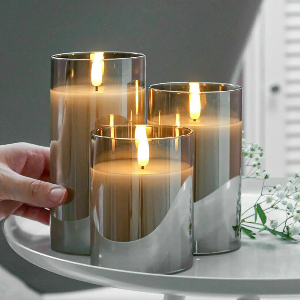 3Pcs LED Remote Control Candle Gift Set
