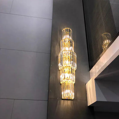 Large Gold Crystal LED Sconce Light Fixtures