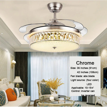 42" LED Retractable Blade Ceiling Fan with Remote Control