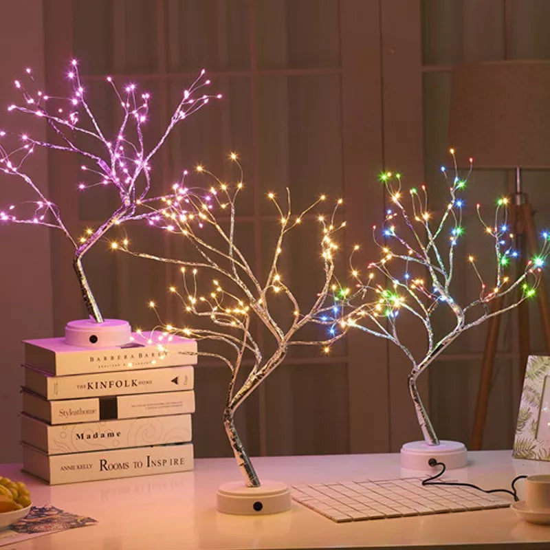 LED Night Light Christmas Tree Copper Wire Lamp