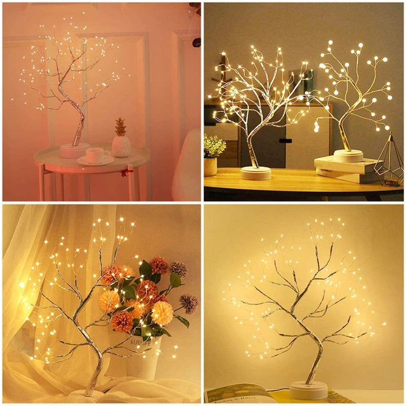 LED Night Light Christmas Tree Copper Wire Lamp