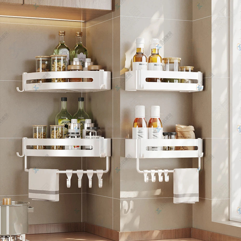 Bathroom Shelf White Aluminum