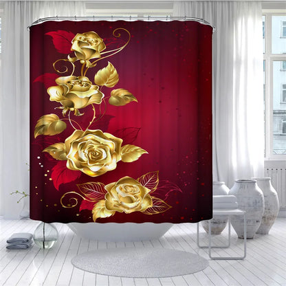 Golden Rose Shower Curtain Flowers