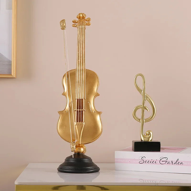 Violin Music Saxophone Figurine Instrument Home Decoration