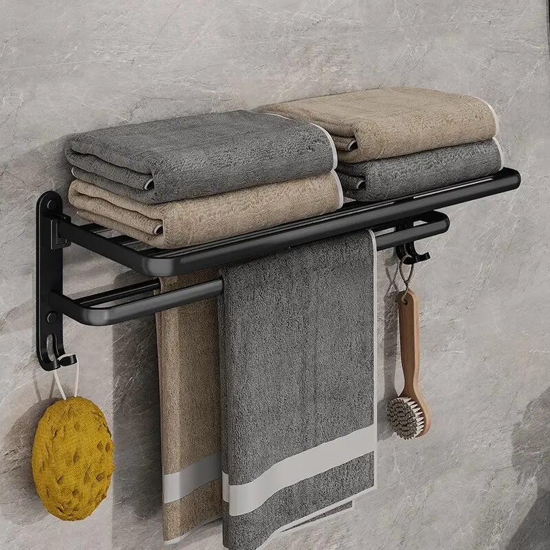 Black Aluminum Wall mounted Towel Rack