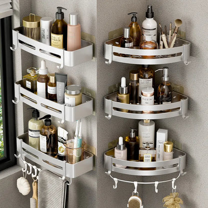 Aluminum Wall Mounted Corner Storage Rack