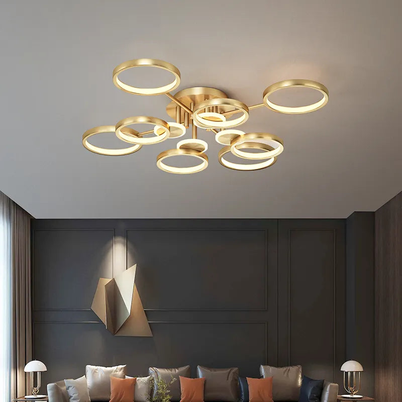 Modern Gold LED Chandelier