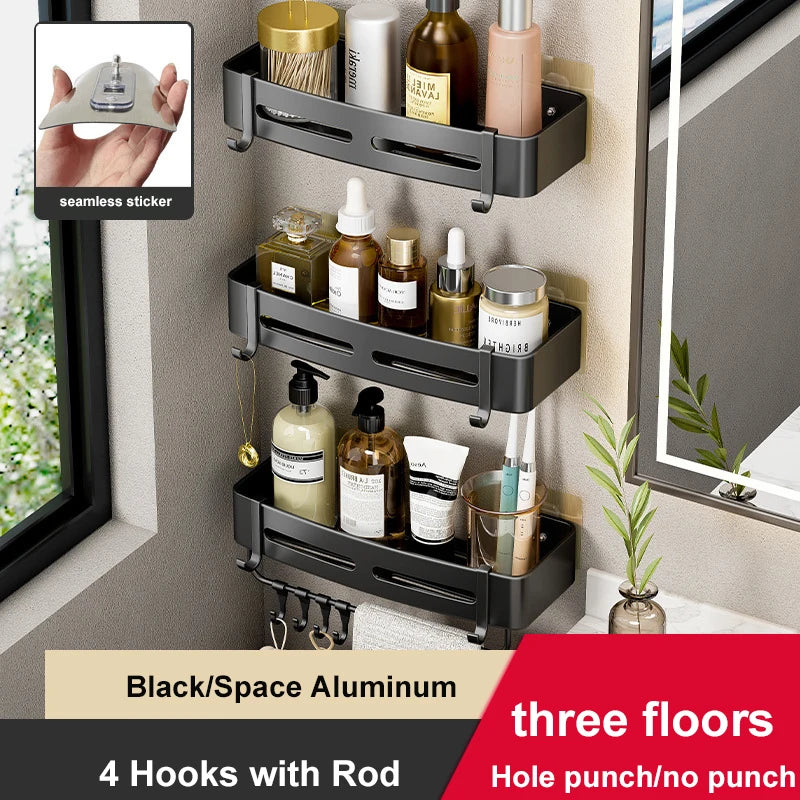 Aluminum Wall Mounted Corner Storage Rack