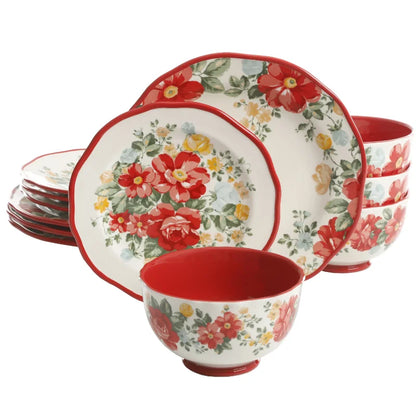 Floral 12-Piece Dinnerware Set