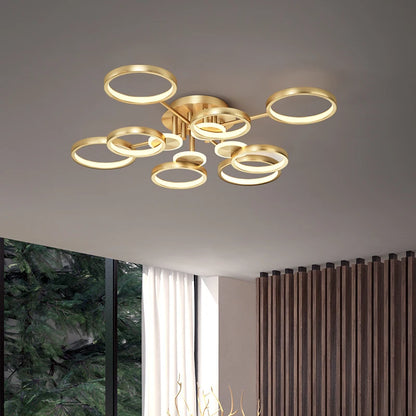 Modern Gold LED Chandelier