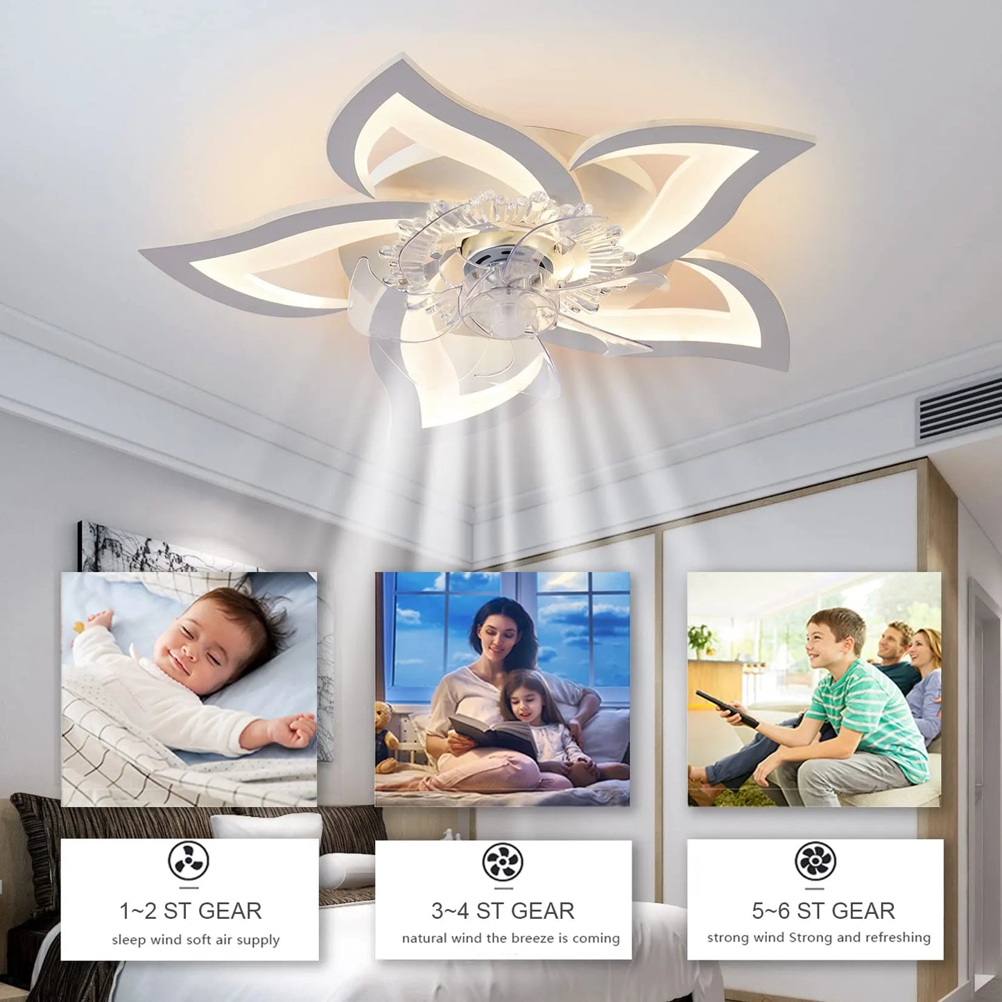 Ceiling Fan With LED App and remote Control