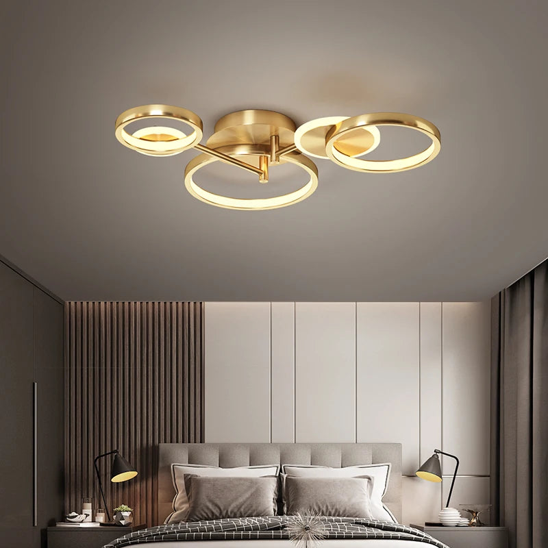 Modern Gold LED Chandelier