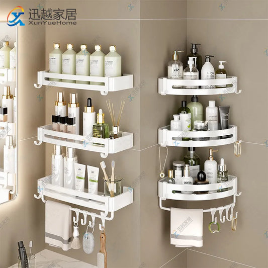 Bathroom Shelf White Aluminum