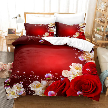 Pink Red Rose Bedspread 240x220 for Child