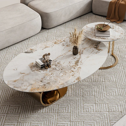Designer White Natural Marble Coffee Table