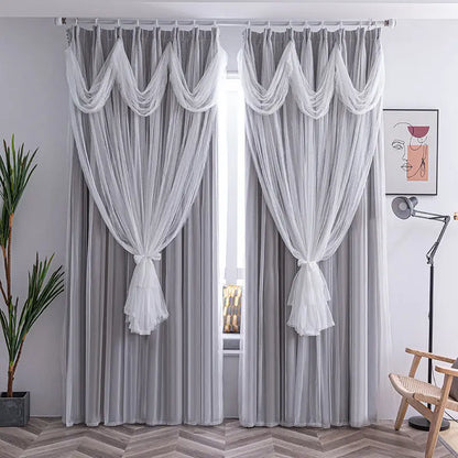 Princess Black Lace Curtains for Living room