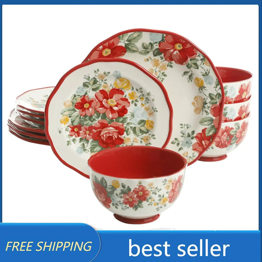 Floral 12-Piece Dinnerware Set