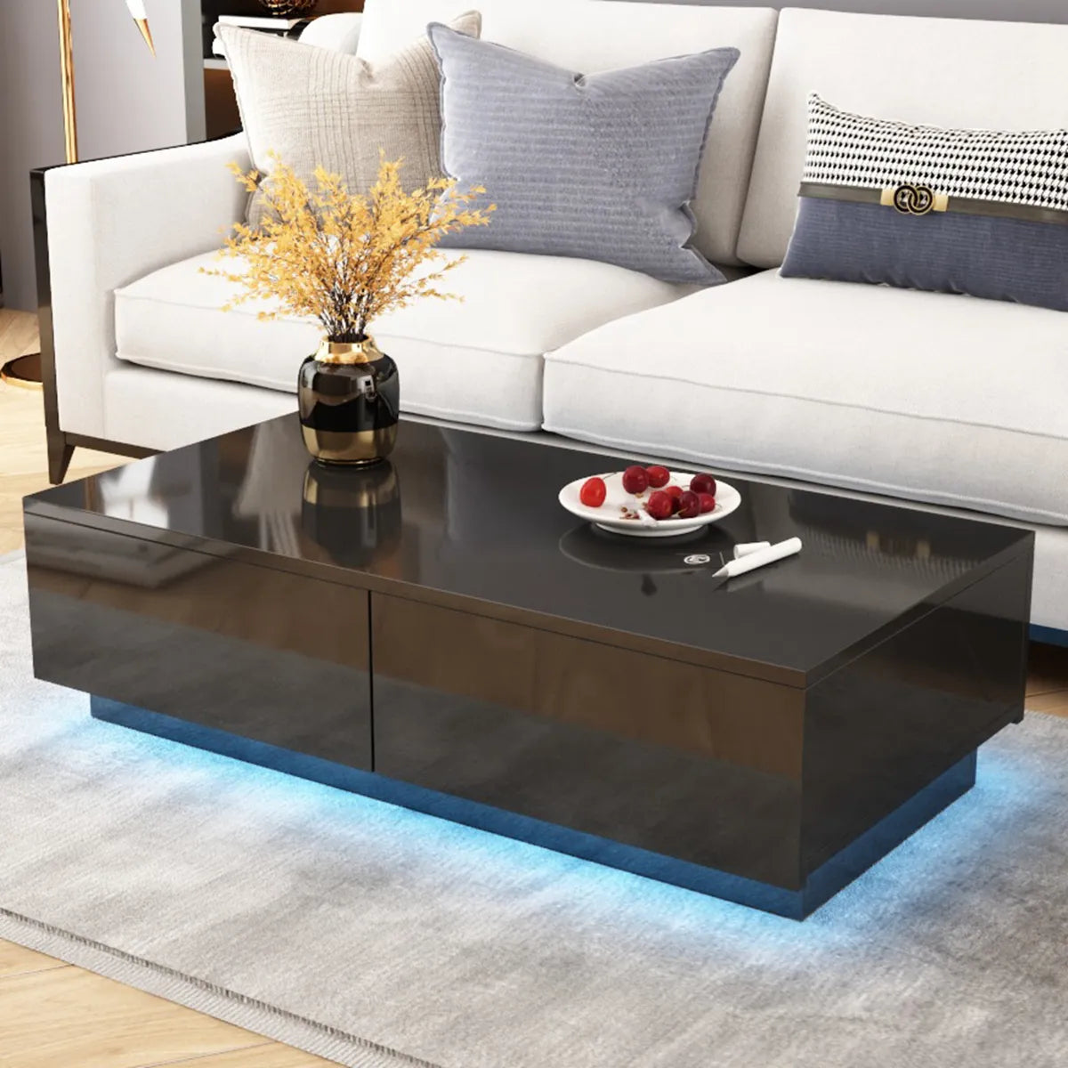 RGB LED Tea End Table For Home Office