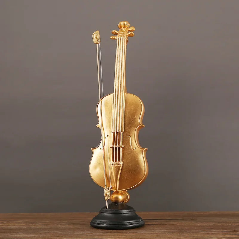 Violin Music Saxophone Figurine Instrument Home Decoration