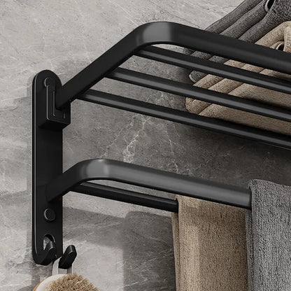 Black Aluminum Wall mounted Towel Rack