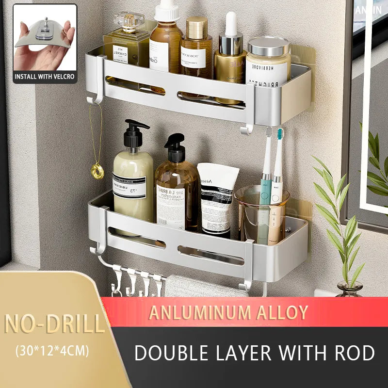 Aluminum Wall Mounted Corner Storage Rack