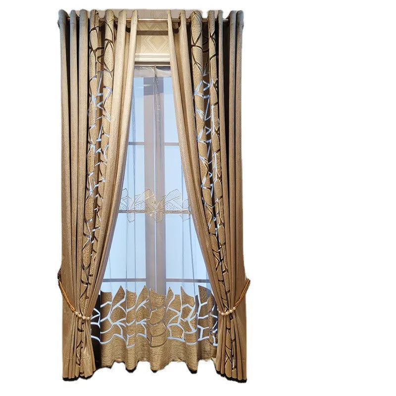 Velvet Hollow Embroidery Balcony Curtains