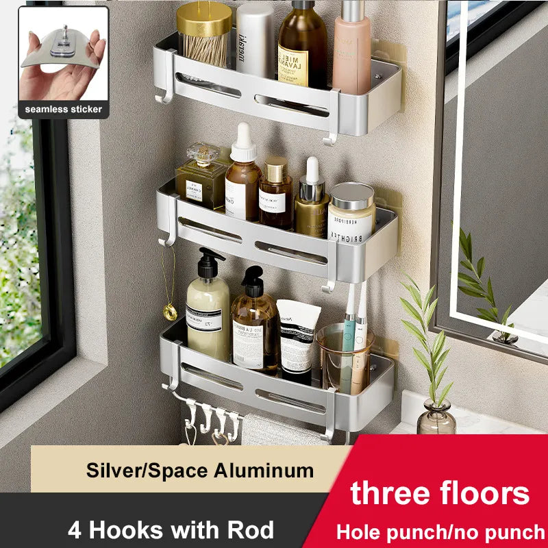 Aluminum Wall Mounted Corner Storage Rack