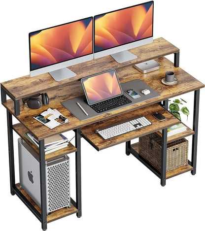 Rustic Home Office Desk for Computer and Keyboarding