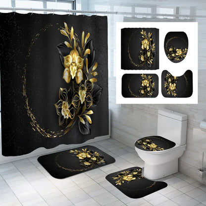 Golden Rose Shower Curtain Flowers