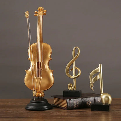 Violin Music Saxophone Figurine Instrument Home Decoration