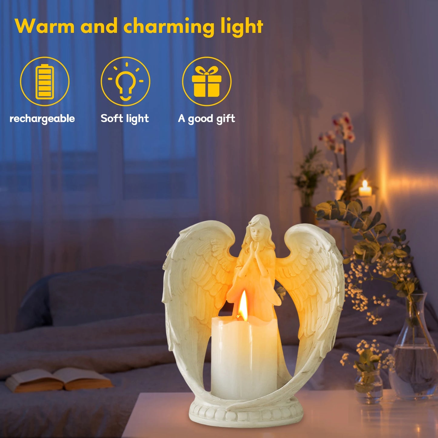 Resin Praying Angel Scented Candle Holder Ornament