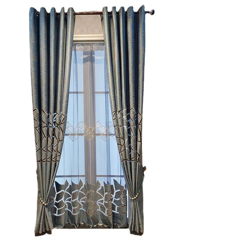 Velvet Hollow Embroidery Balcony Curtains